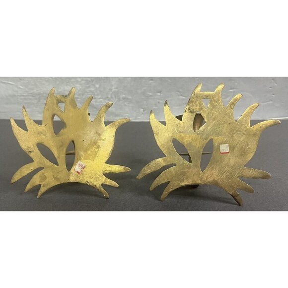 Set of Vintage Brass Lotus Flower‎ Decorative Wall Candleholder Metal Sconces - Picture 4 of 13